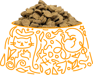 Dry cat food and graphics
